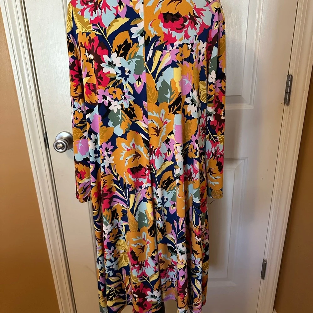 MSK Multicolor Floral Long Sleeve Dress - Picture 2 of 9